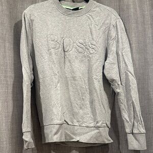 Hugo Boss Light Gray Embossed Logo Sweatshirt